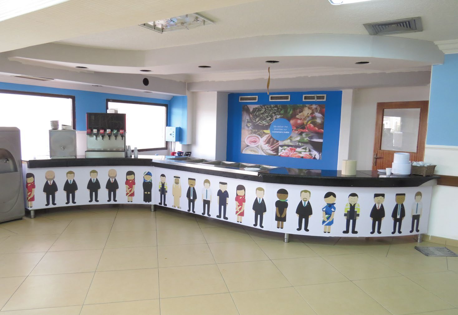 Staff canteen counter